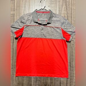 Calvin Klein Performance Red and Gray Polo Shirt